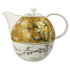 Goebel - Vincent van Gogh | Theepot met warmer Amandelboom goud | Porselein - theekan - 1,2L