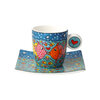 Goebel - James Rizzi | Kop en schotel Espresso Family of Fish | Porselein - 10cm - 100ml - 2 stuks