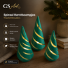 GSArt Spiraal Kerstboompjes Theelichthouders &ndash; Set van 3 met LED Theelichtjes - Maretak groen