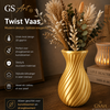 GSArt Twist Vaas 20 cm &ndash; Waterdichte 3D Geprinte Design Vaas - Zijde Goud