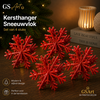 GSArt Kersthangers Sneeuwvlok &ndash; Set van 4 stuks - Zijde Rood