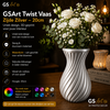 GSArt Twist Vaas 20 cm &ndash; Waterdichte 3D Geprinte Design Vaas - Zijde Zilver