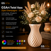 GSArt Twist Vaas 20 cm &ndash; Waterdichte 3D Geprinte Design Vaas - Zijde Champagne