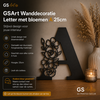 GSArt Wanddecoratie Letter met Bloemen &ndash; 25 cm - A