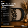 GSArt Wanddecoratie Letter met Bloemen &ndash; 25 cm - D