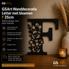 GSArt Wanddecoratie Letter met Bloemen &ndash; 25 cm - F