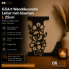 GSArt Wanddecoratie Letter met Bloemen &ndash; 25 cm - L