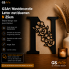GSArt Wanddecoratie Letter met Bloemen &ndash; 25 cm - N