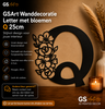 GSArt Wanddecoratie Letter met Bloemen &ndash; 25 cm - Q