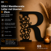 GSArt Wanddecoratie Letter met Bloemen &ndash; 25 cm - R