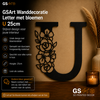 GSArt Wanddecoratie Letter met Bloemen &ndash; 25 cm - U