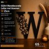 GSArt Wanddecoratie Letter met Bloemen &ndash; 25 cm - W