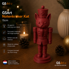 GSArt Notenkraker Kat 15cm &ndash; 3D-geprinte kerstdecoratie - Mat Donkerrood