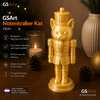 GSArt Notenkraker Kat 15cm &ndash; 3D-geprinte kerstdecoratie - Zijde Goud