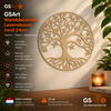GSArt Wanddecoratie Levensboom Rond 24 cm &ndash; Muurdecoratie Tree of Life &ndash; 3D Geprint - Mat Lattebruin