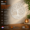 GSArt Wanddecoratie Levensboom Rond 24 cm &ndash; Muurdecoratie Tree of Life &ndash; 3D Geprint - Mat Wit