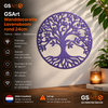 GSArt Wanddecoratie Levensboom Rond 24 cm &ndash; Muurdecoratie Tree of Life &ndash; 3D Geprint - Zijde Paars
