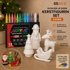 GSArt Schilder je eigen Kerstfiguren &ndash; 4 stuks &ndash; Inclusief 12 Acryl Brush Markers