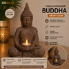 GSArt Theelichthouder Buddha Groot 25 cm &ndash; Boeddha Beeld met LED Theelichtje - Chocoladebruin