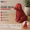 GSArt Japandi Hond &ndash; 3D Geprint Decoratiebeeld &ndash; Modern Japandi Woonaccessoire - 25cm Mat Donkerrood