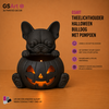 GSArt Theelichthouder Halloween Bulldog met Pompoen &ndash; 3D Geprint &ndash; Inclusief LED Theelichtje