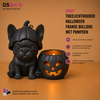 GSArt Theelichthouder Halloween Franse Bulldog met Pompoen &ndash; 3D Geprint &ndash; Inclusief LED Theelichtje