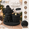 GSArt Teelichthalter Schottisches Hochlandrind Winter &ndash; inkl. LED-Teelicht - Mat Zwart