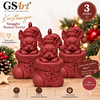 GSArt Kersthanger Hond Snuggler Boston Terrier 3 Stuks &ndash; 3D Geprinte Kerstboom Hangers &ndash; Mat Donkerrood