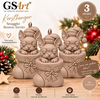 GSArt Kersthanger Hond Snuggler Boston Terrier 3 Stuks &ndash; 3D Geprinte Kerstboom Hangers &ndash; Mat Lattebruin