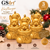 GSArt Kersthanger Hond Snuggler Boston Terrier 3 Stuks &ndash; 3D Geprinte Kerstboom Hangers &ndash; Zijde Goud