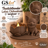 GSArt Theelichthouder Lotus Chihuahua Langhaar Hond &ndash; 3D Geprint &ndash; Inclusief LED Theelichtje - Chocoladebruin