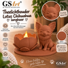 GSArt Theelichthouder Lotus Chihuahua Langhaar Hond &ndash; 3D Geprint &ndash; Inclusief LED Theelichtje - Mat Terracotta