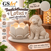 GSArt Theelichthouder Lotus Labradoodle Hond &ndash; LED &ndash; Mat Bot wit
