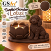 GSArt Theelichthouder Lotus Labradoodle Hond &ndash; LED &ndash; Mat Pure Chocolade