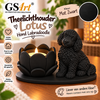 GSArt Theelichthouder Lotus Labradoodle Hond &ndash; LED &ndash; Mat Zwart