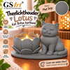 GSArt Theelichthouder Lotus Britse Korthaar Kat &ndash; LED &ndash; Mat Grijs