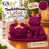 GSArt Theelichthouder Lotus Britse Korthaar Kat &ndash; LED &ndash; Mat Pruim