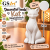GSArt Decoratief Beeld Kat Minimalistisch 24 cm &ndash; 3D Geprint &ndash; Mat Wit