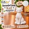 GSArt Decoratief Beeld Kat Minimalistisch 12 cm &ndash; 3D Geprint &ndash; Mat Wit