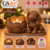 GSArt Theelichthouder Lotus Hond Teckel &ndash; Inclusief LED Theelichtje - Basic Chocoladebruin