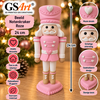GSArt Decoratief Beeld Notenkraker Roze 24 cm &ndash; Kerstdecoratie met Hartjes