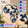 GSArt Wanddecoratie Afrika met Dieren 25 cm &ndash; 3D Geprinte Muurdecoratie - Mat Donkerblauw