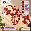 GSArt Wanddecoratie Afrika met Dieren 25 cm &ndash; 3D Geprinte Muurdecoratie - Mat Donkerrood