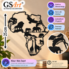 GSArt Wanddecoratie Afrika met Dieren 25 cm &ndash; 3D Geprinte Muurdecoratie - Mat Zwart