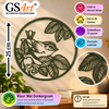 GSArt Wanddecoratie Vogel tussen Bladeren 25 cm &ndash; 3D Geprinte Muurdecoratie - Mat Donkergroen