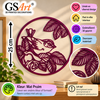 GSArt Wanddecoratie Vogel tussen Bladeren 25 cm &ndash; 3D Geprinte Muurdecoratie - Mat Pruim