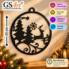 GSArt Wanddecoratie Kerst Rendier met Kerstbomen 25 cm &ndash; Kerstdecoratie - Mat Zwart