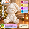 GSArt Knitted Look Kerst Elf Beeldje 15 cm &ndash; Gebreide Look Kerstdecoratie - Mat Wit