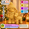 GSArt Knitted Look Kerst Jongen met Rendier 18 cm &ndash; Gebreide Look Beeldje - Basic Goud
