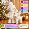 GSArt Knitted Look Kerst Jongen met Rendier 18 cm &ndash; Gebreide Look Beeldje - Mat Wit